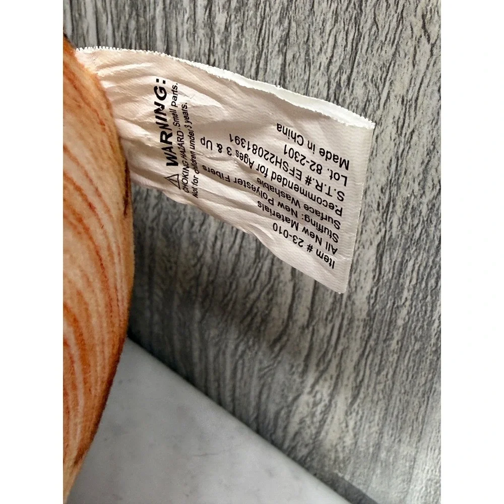 T.A.G. Campfire Log Pillow Realistic Wood Bark Tree Ring Print Bolster 16.5 Inch